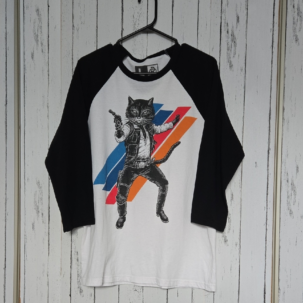 "Han Solo Cat" Graphic Baseball Tee